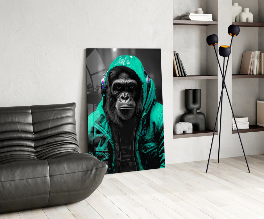 Rebellios Ape  Glass Wall Art || Designer Collection