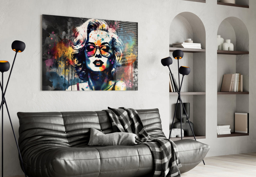 Marilyn Monroe Glass Wall Art || Designer Collection