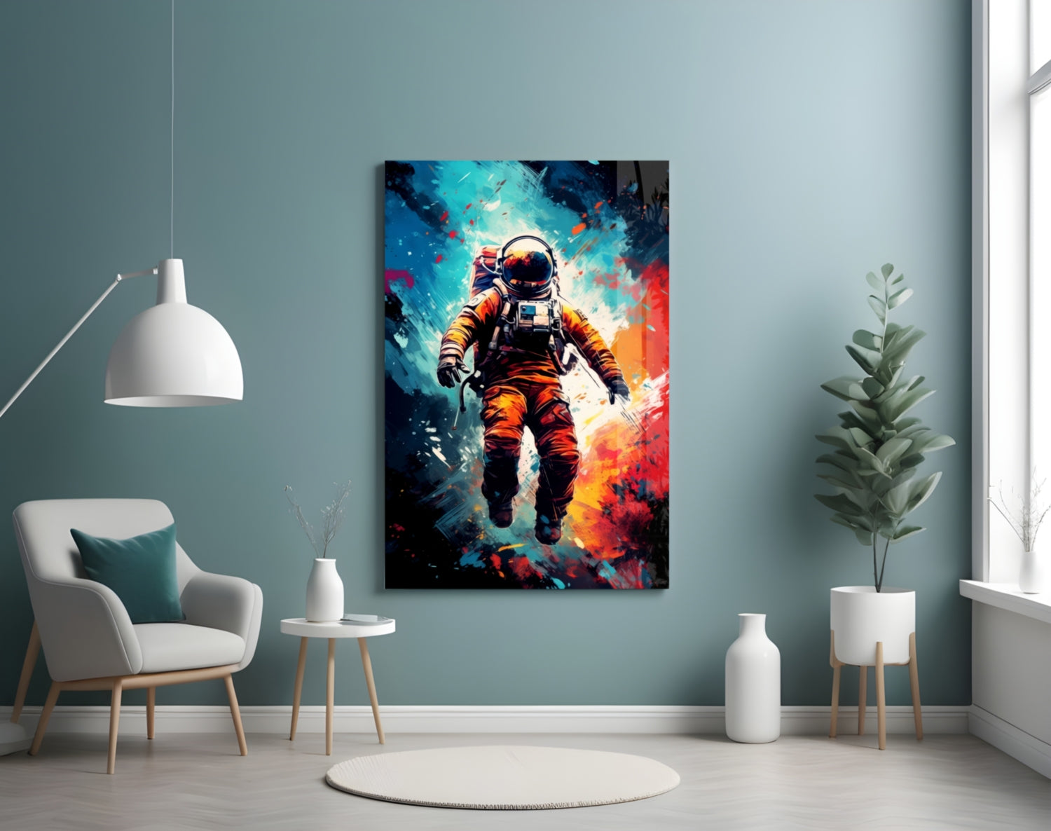 Astronaut Glass Wall Art || Designer Collection
