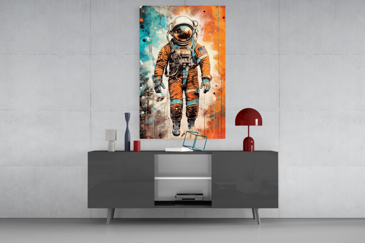 Astronaut Glass Wall Art || Designer Collection