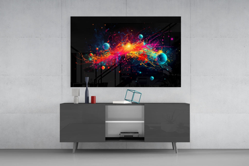 Colors of Space Glass Wall Art || Designer Collection