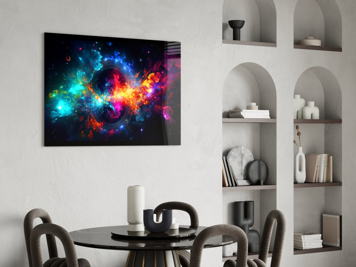 Colors of Space Glass Wall Art || Designer Collection