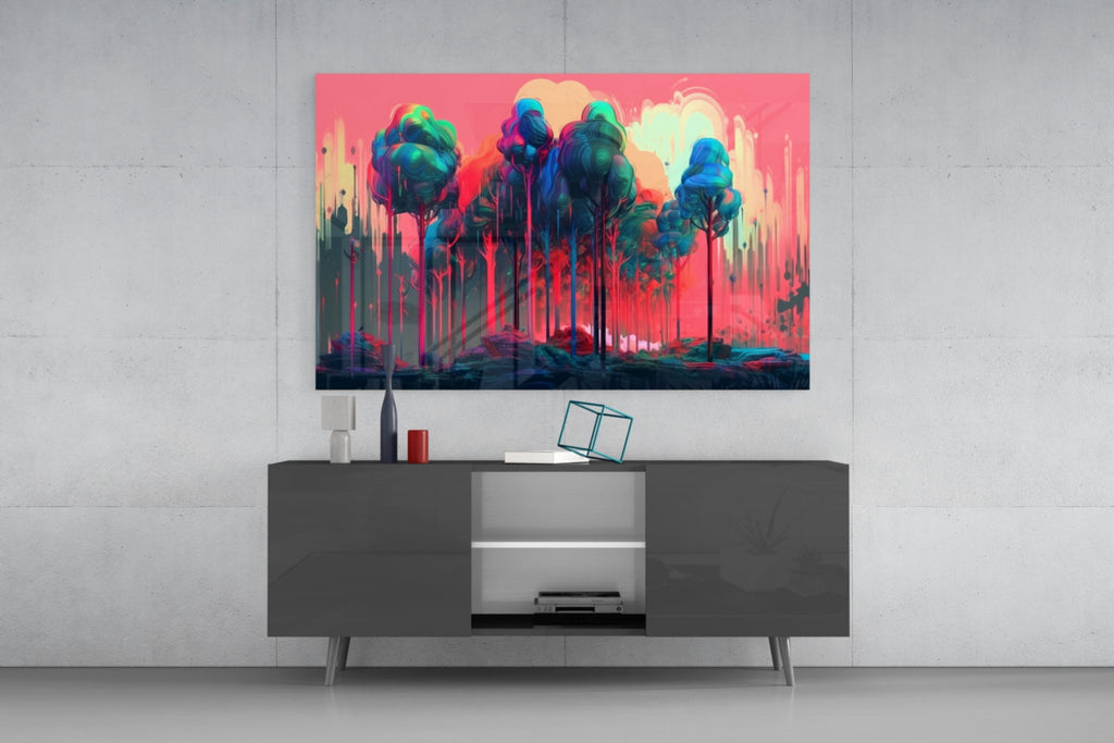 Forest of Colors Glass Wall Art || Designer Collection