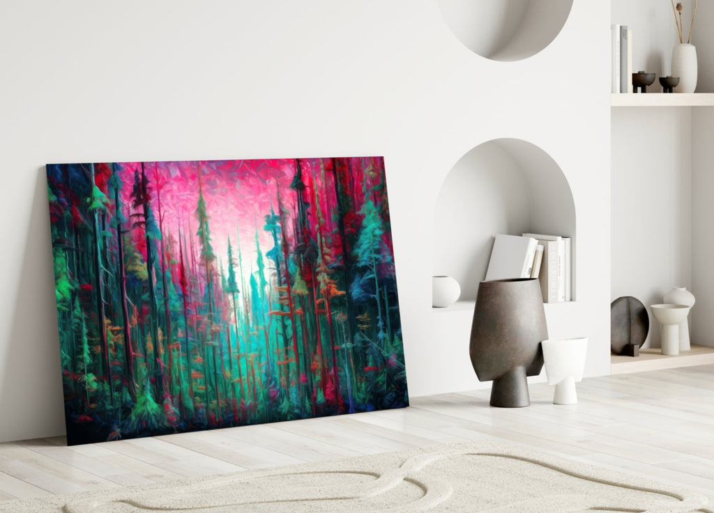 Forest of Colors Glass Wall Art || Designer Collection