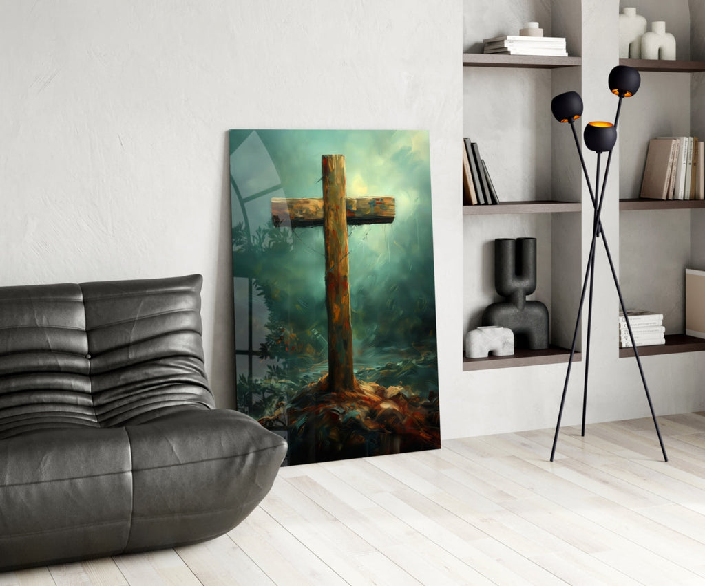 Cross Glass Wall Art || Designer Collection
