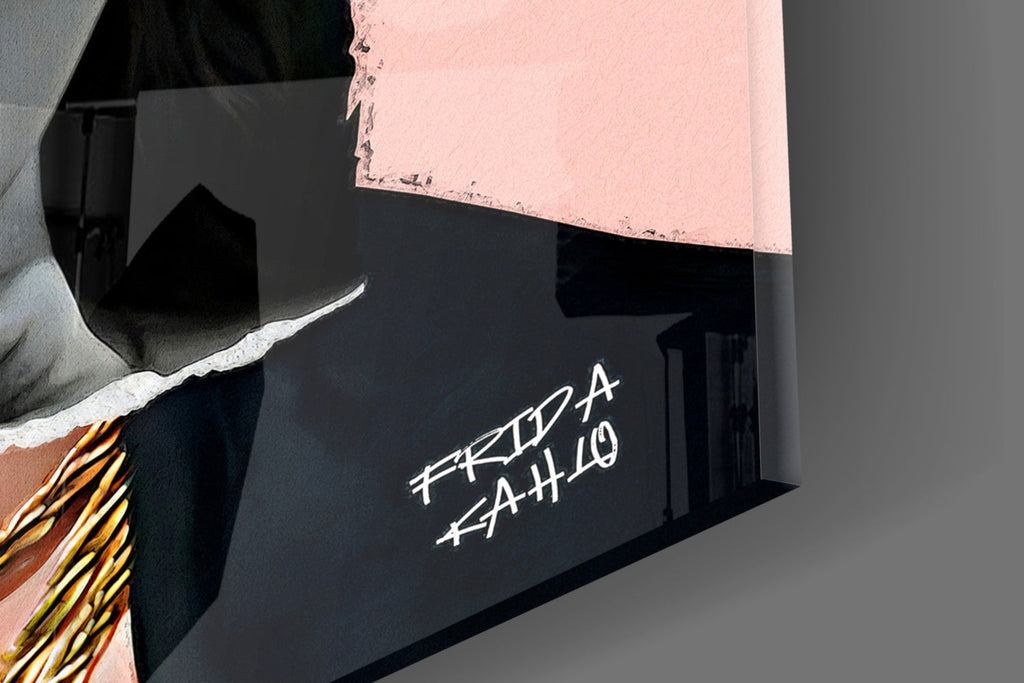 Contemporary Kahlo Glass Wall Art || Designer Collection
