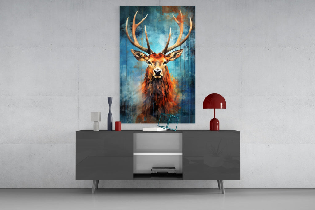 Deer Glass Wall Art || Designer Collection