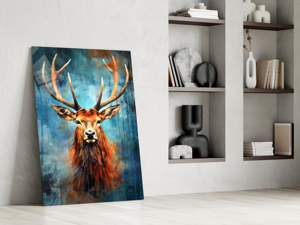 Deer Glass Wall Art || Designer Collection