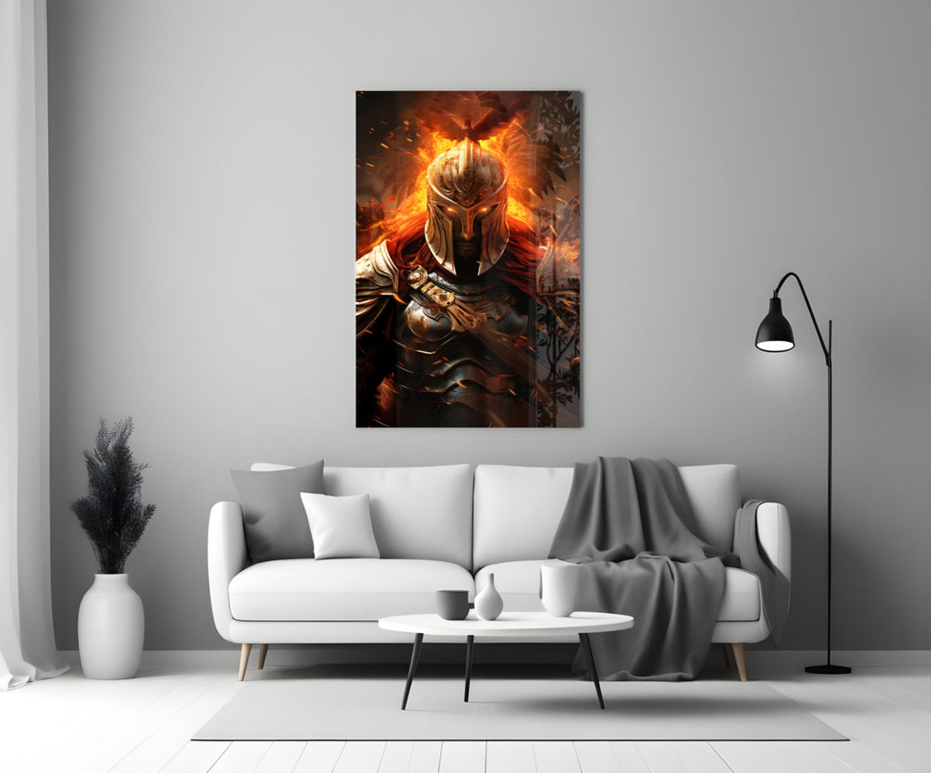 Warrior Glass Wall Art || Designer Collection