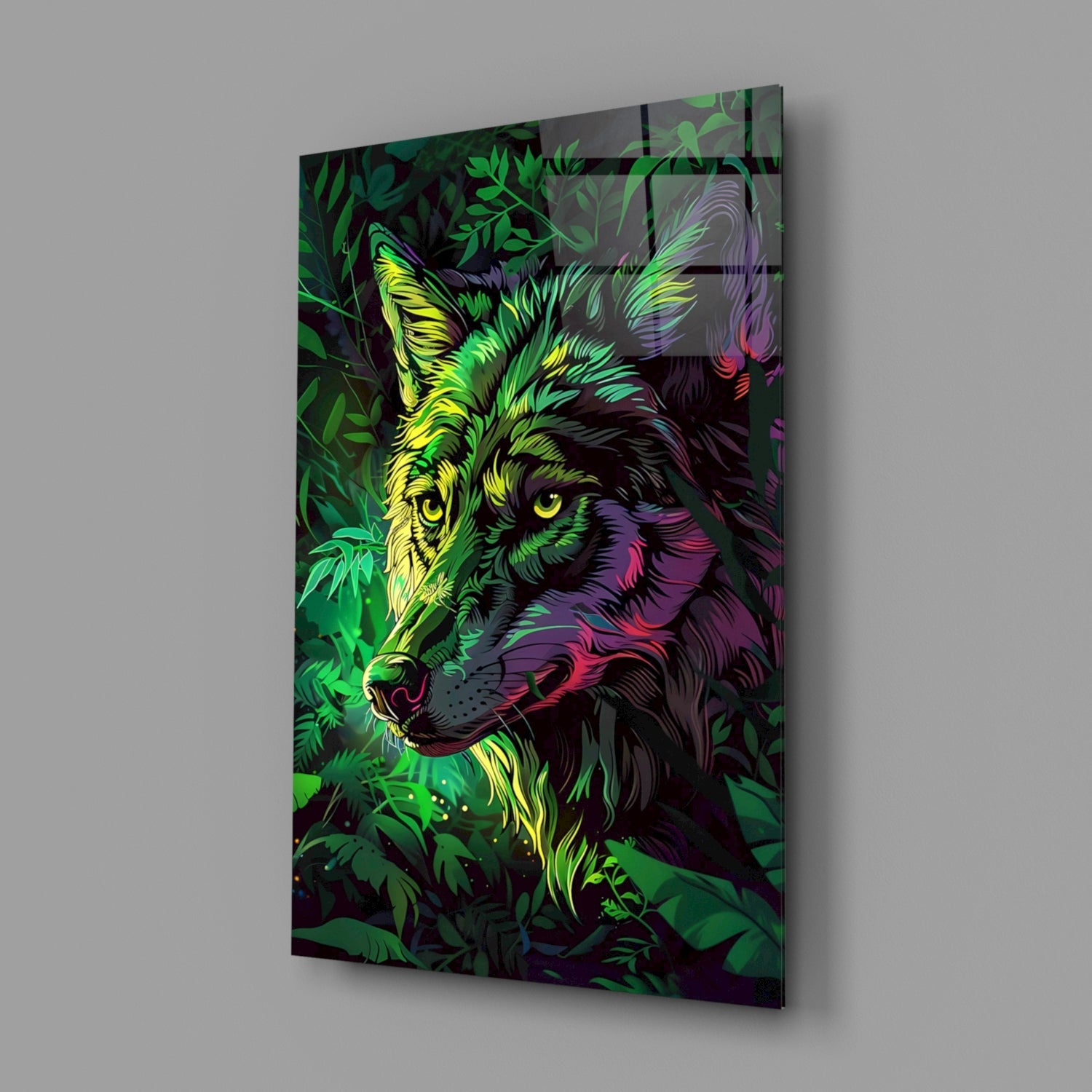 Wolf Glass Wall Art || Designer Collection