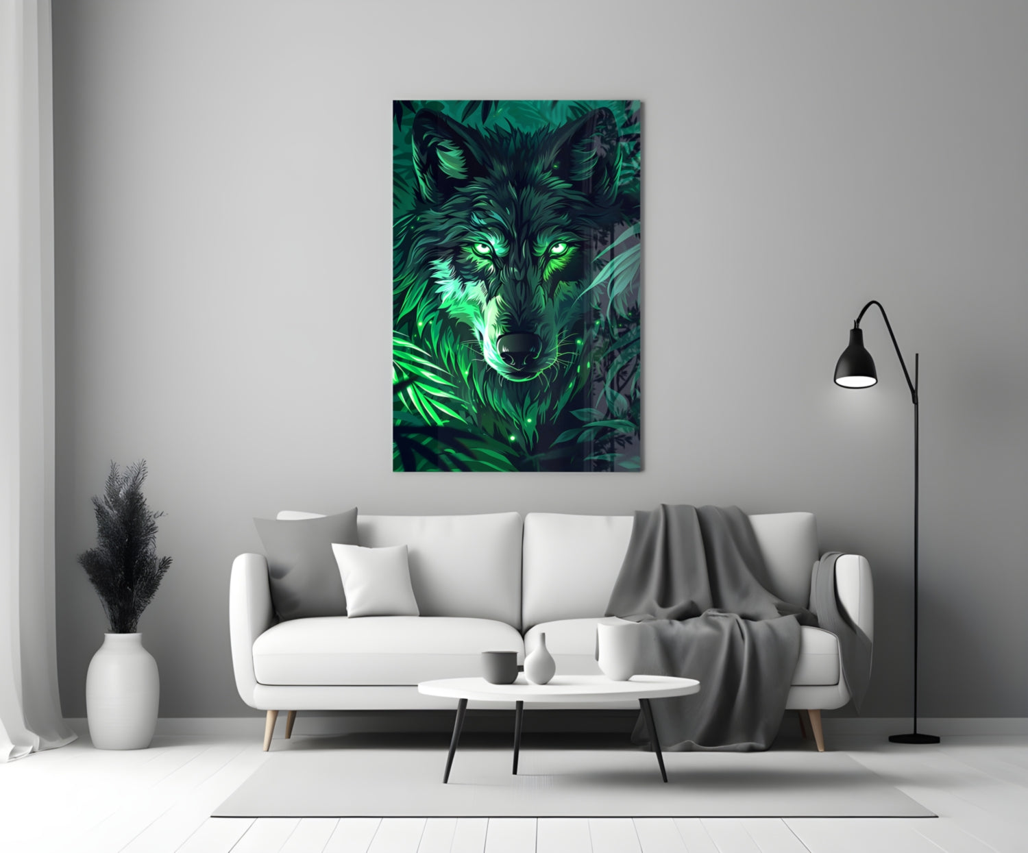 Wolf Glass Wall Art || Designer Collection