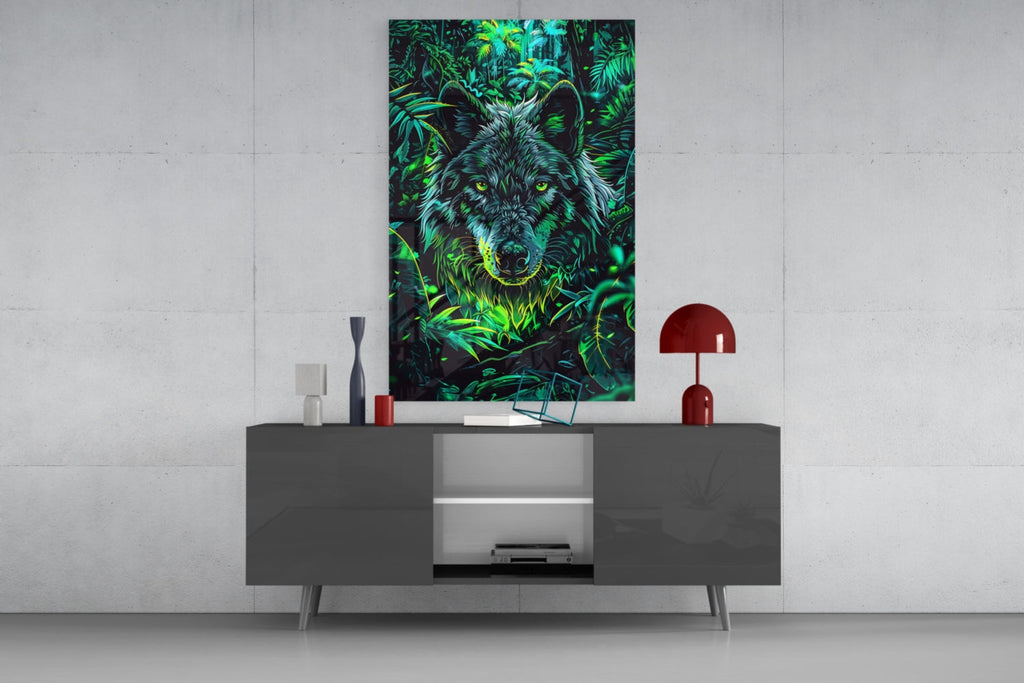 Wolf Glass Wall Art || Designer Collection