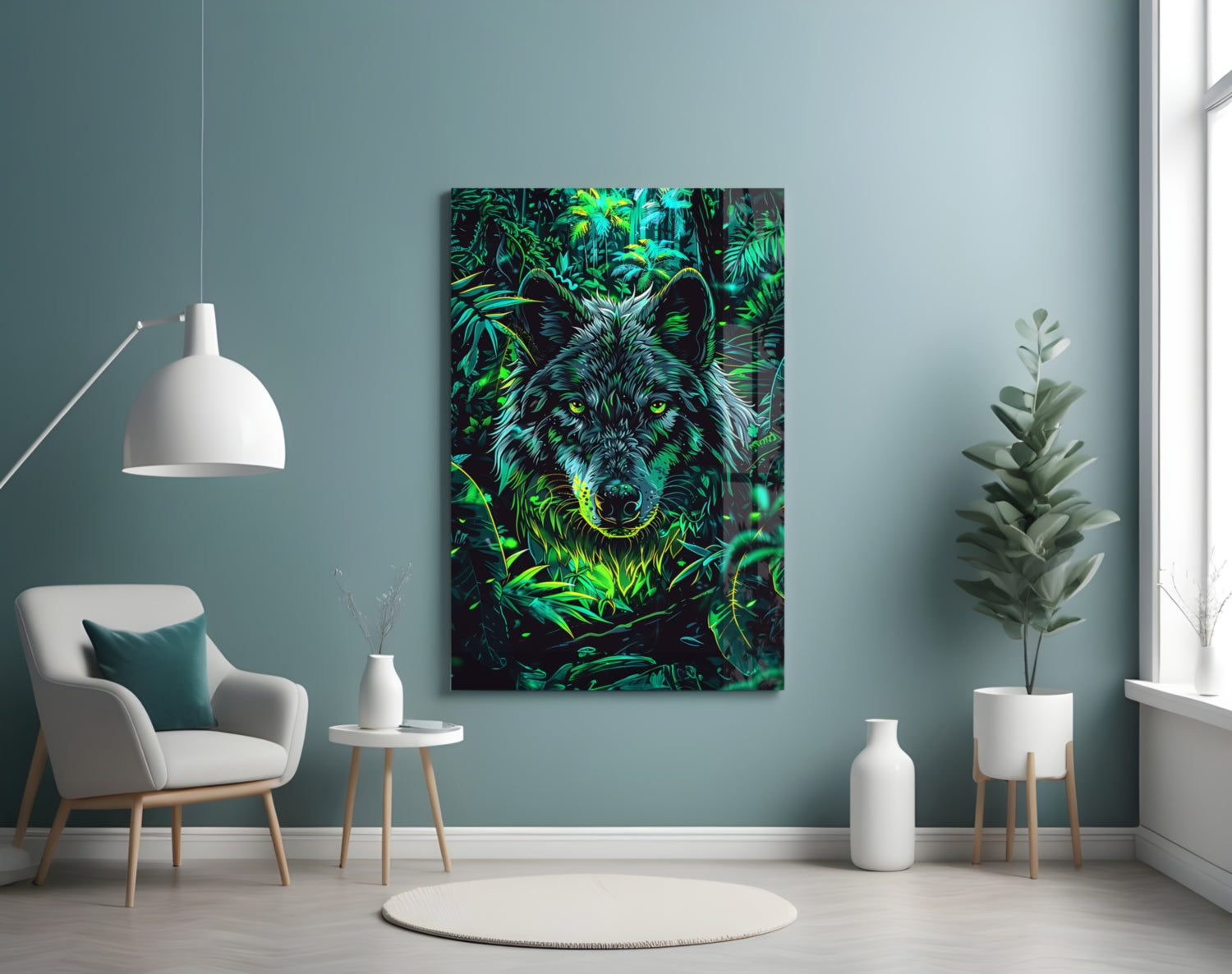 Wolf Glass Wall Art || Designer Collection