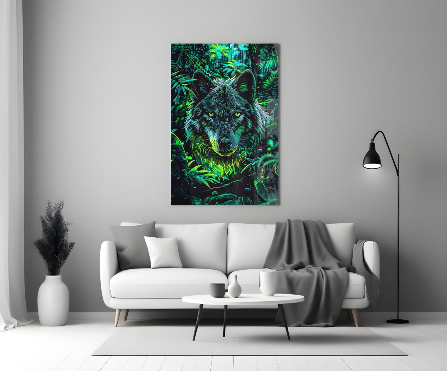 Wolf Glass Wall Art || Designer Collection