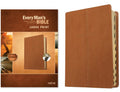 Every Man's Bible Niv, Large Print (Leatherlike, Cross Saddle Tan, Indexed) - Imitation Leather