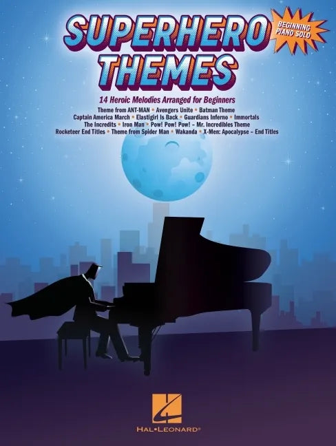 Superhero Themes: 14 Heroic Melodies Arranged for Beginning Piano Solo - Paperback