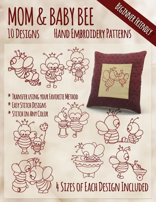 Mother and Baby Bee Hand Embroidery Patterns - Paperback