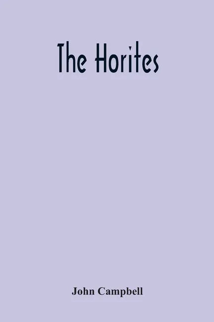 The Horites - Paperback