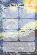 Weekly Planner Notepad: Van Gogh Starry Night, Daily Planning Pad for Organizing, Tasks, Goals, Schedule - Paperback
