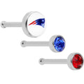 20G Licensed NFL New England Patriots Nose Bone 3 Pack Set