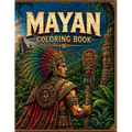 Mayan Art Coloring Book: 50 Pages - Paperback