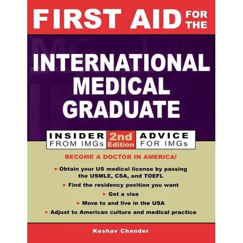 First Aid for the International Medical Graduate - Paperback