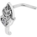 20G Clear CZ Leaf Faux Hoop L Shaped Nose Ring
