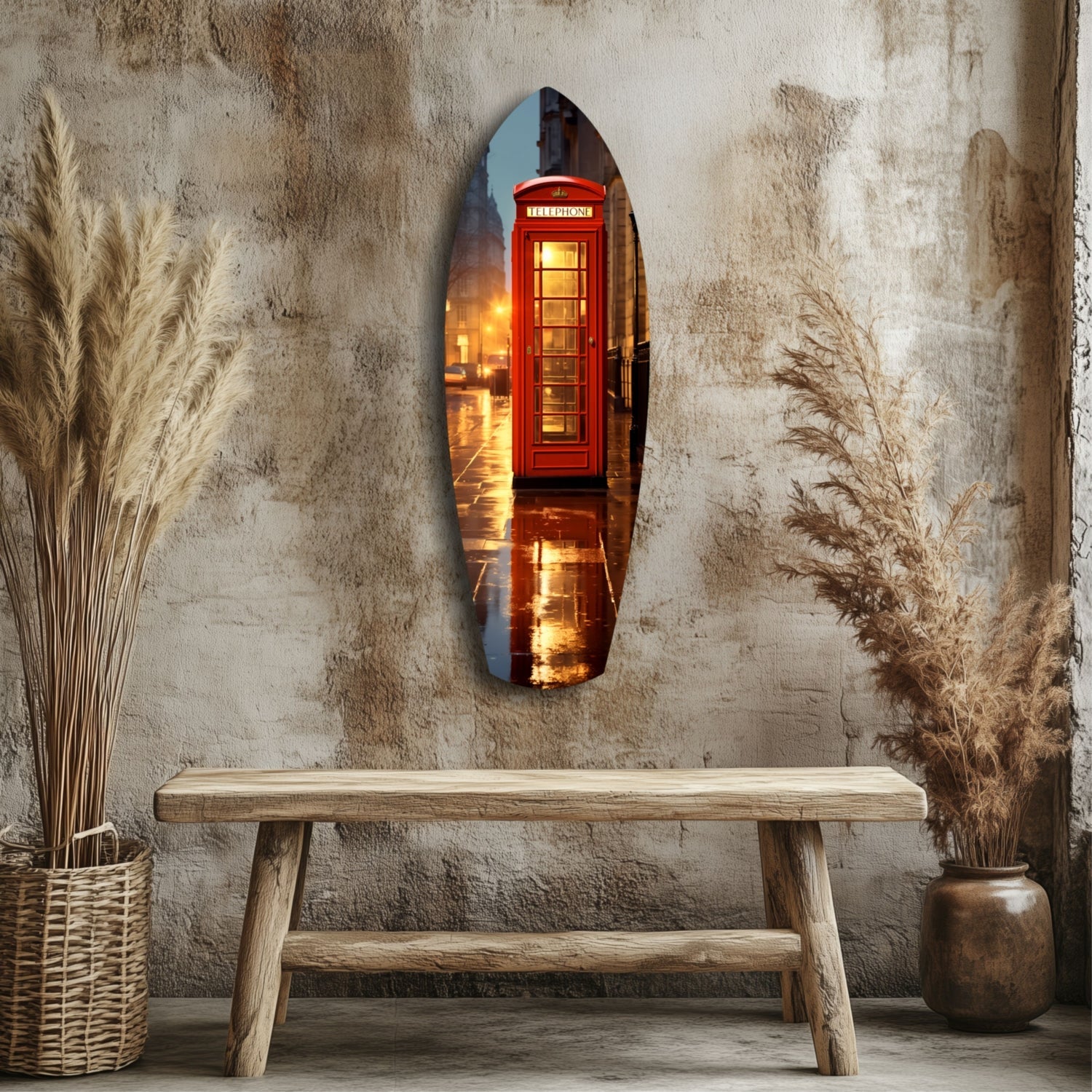 London Phone Booth Glass Wall Art