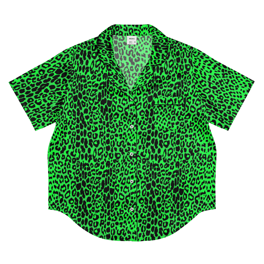Lime Leopard Silky Pajama Top