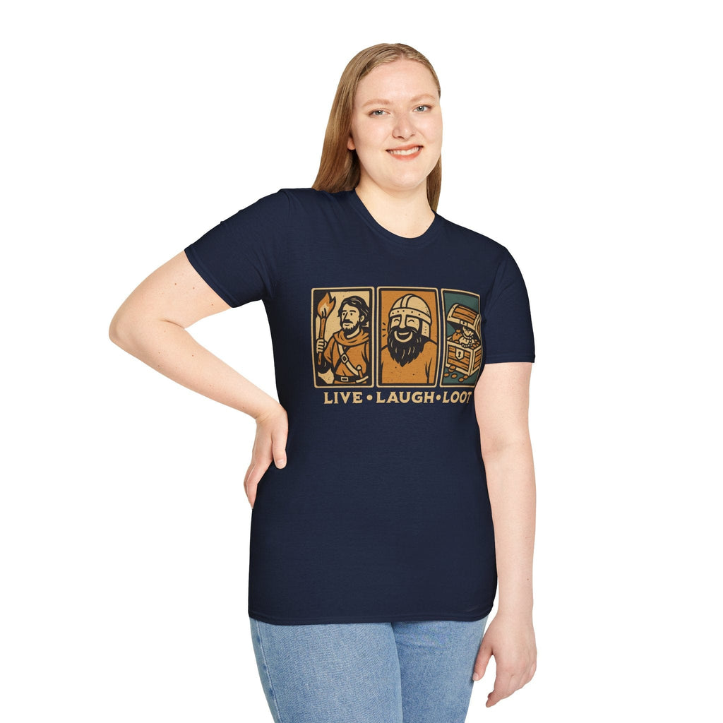 Live Laugh Loot T-shirt - Comic Panels