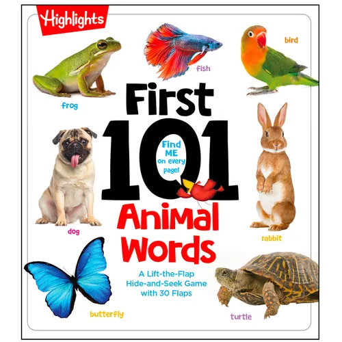 First 101 Animal Words: Baby Board Book, Learn to Talk with 101 Animal Words and Photos, My First Words Book with Lift-The-Flaps Game for Babies and T - Board Book