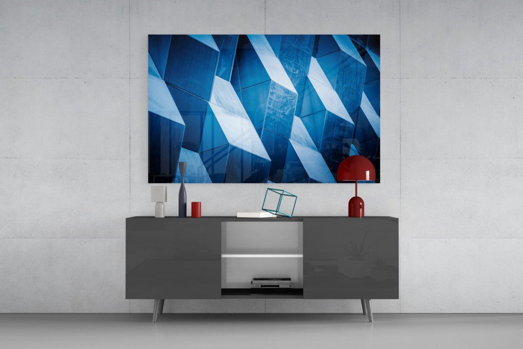 Architectural Geometric Shapes Glass Wall Art