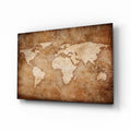 World Map Glass Wall Art