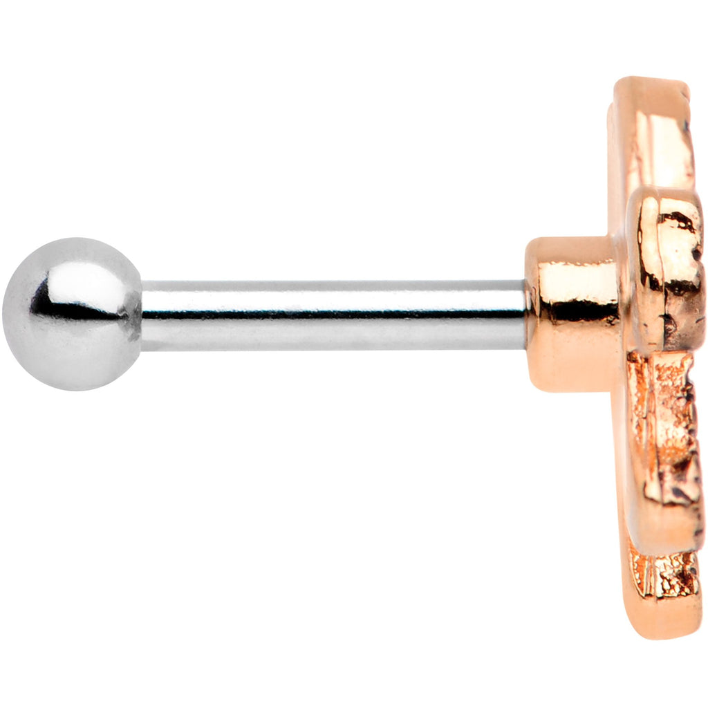 16G 1/4 Rose Gold Tone Boho Elephant Tragus Cartilage Earring
