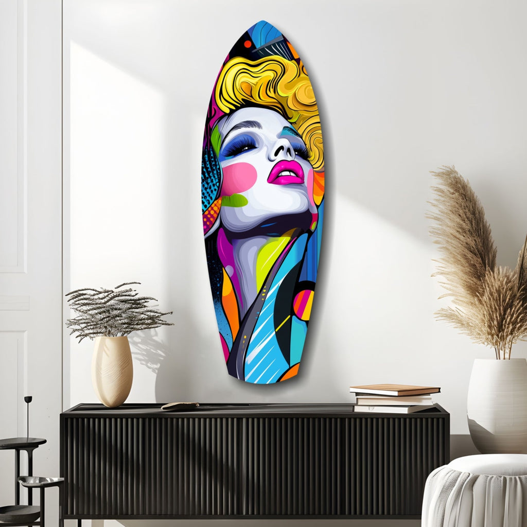 Vintage Woman Glass Wall Art