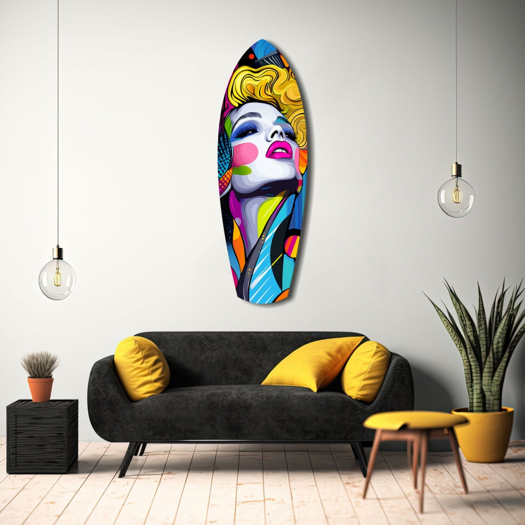 Vintage Woman Glass Wall Art