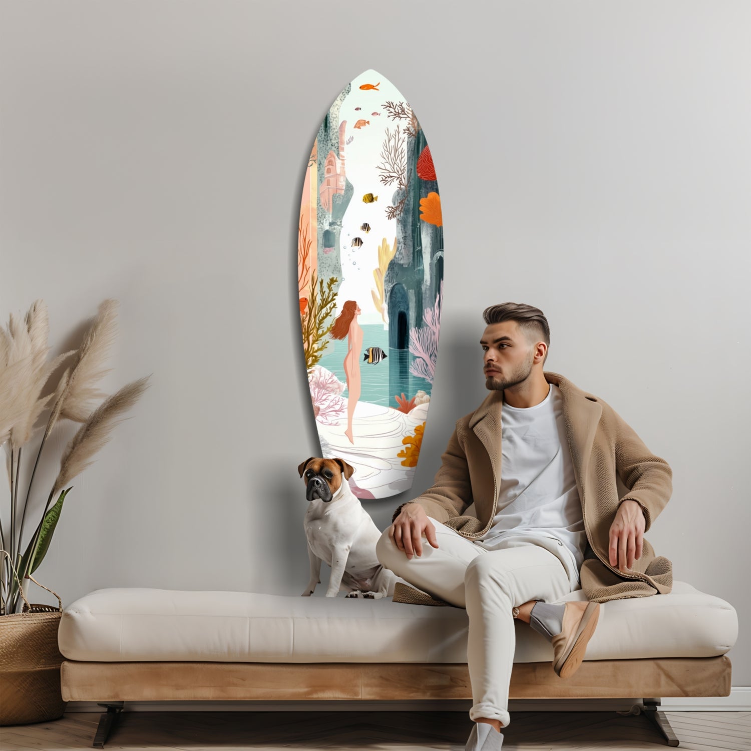 Utopic Seashore Glass Wall Art