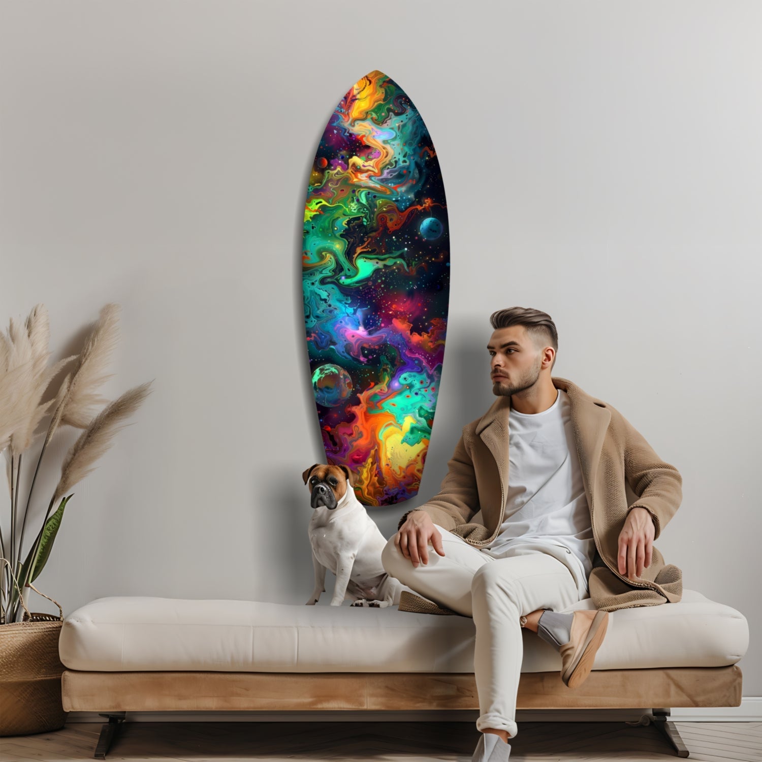 Kinetic Cosmos Glass Wall Art