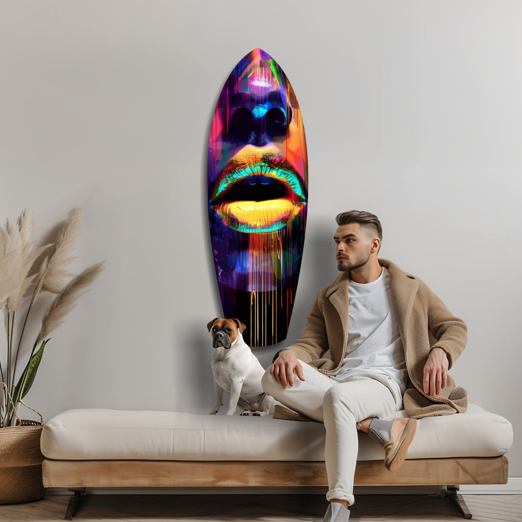 Colorful Lips V15 Glass Wall Art