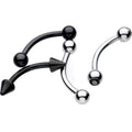 16G 5/16 Black Plated Steel Curved Barbell Eyebrow Ring Set of 4