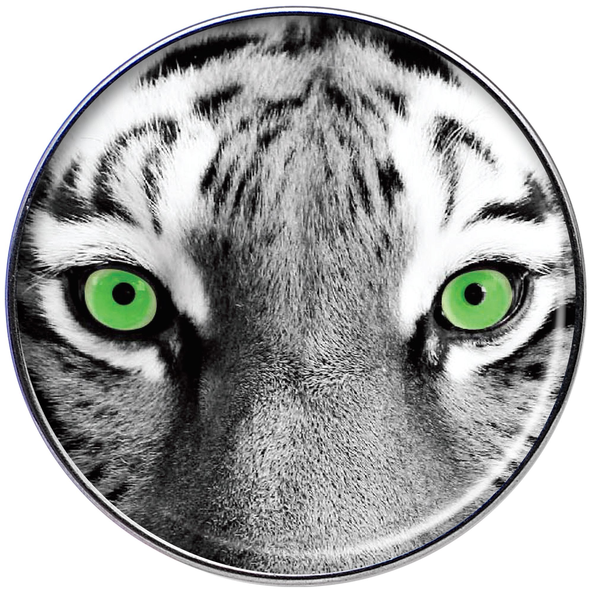 16G 1/4 Black White Tiger Eyes Tragus Cartilage Earring