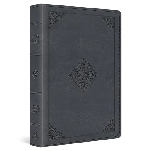ESV Large Print Wide Margin Bible (Trutone, Slate Blue, Ornament Design) - Imitation Leather