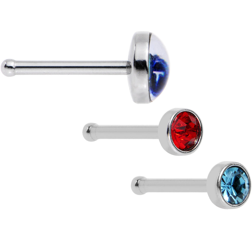 20G Licensed NFL Tennessee Titans Logo Nose Bone 3 Pack Set
