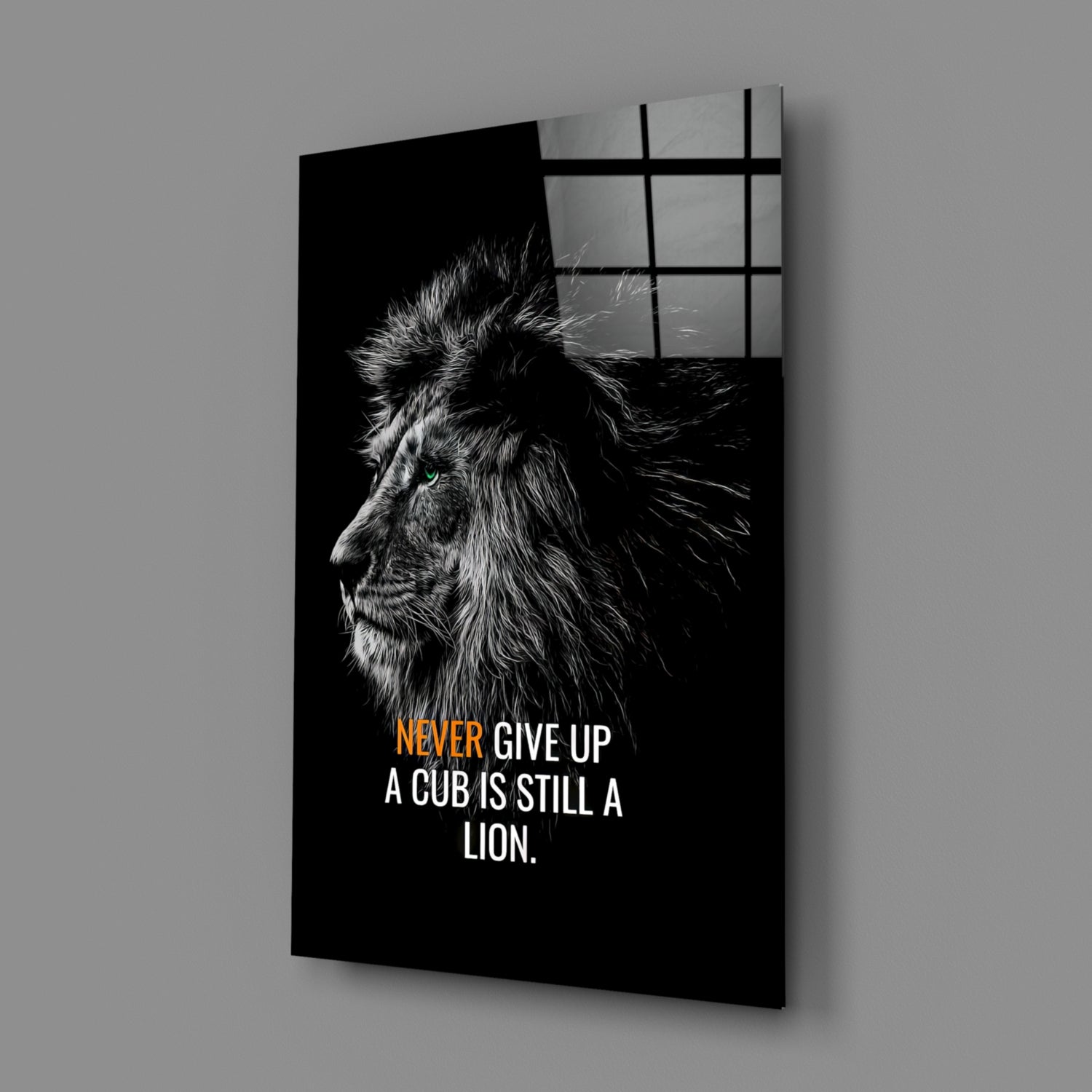 Lion Glass Wall Art