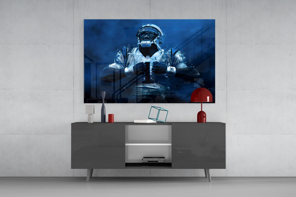 Cam Newton Glass Wall Art