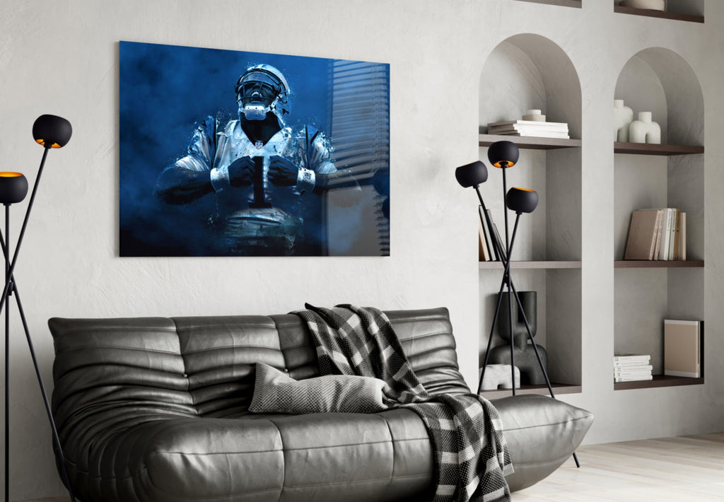 Cam Newton Glass Wall Art