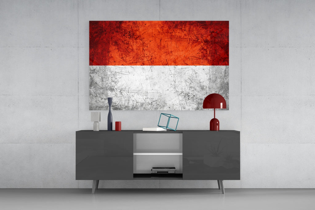 Flag of Indonesia Glass Wall Art