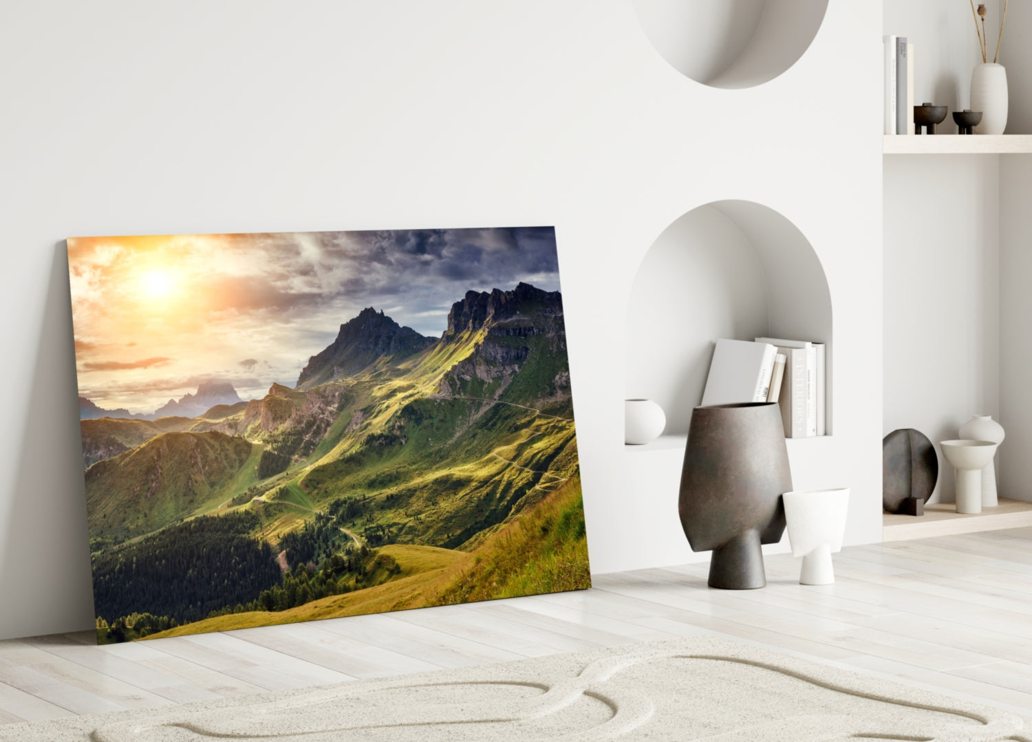 Mountain View Glass Wall Art