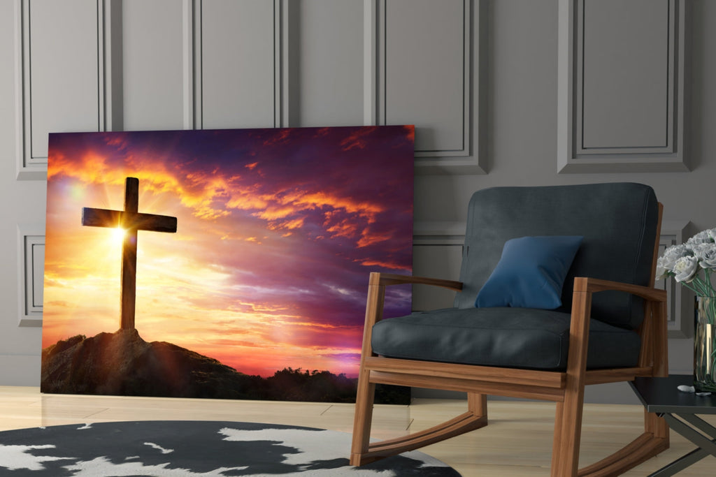Cross Glass Wall Art