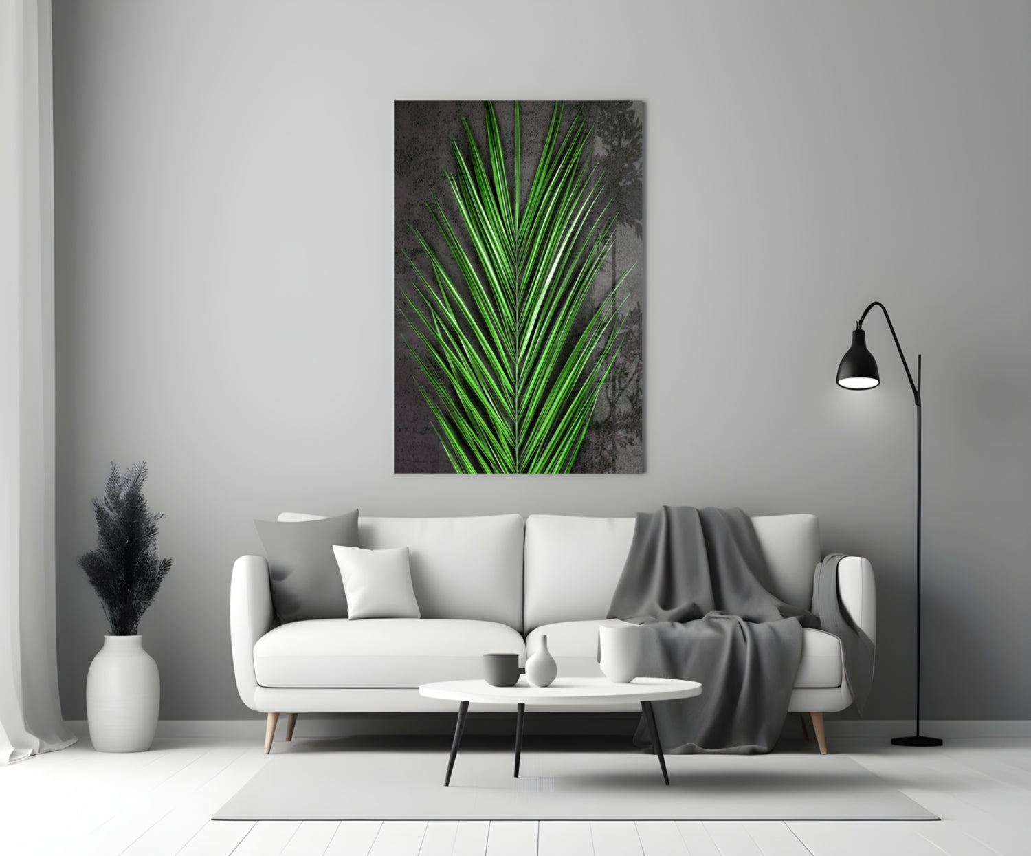 Areca Bunch Glass Wall Art